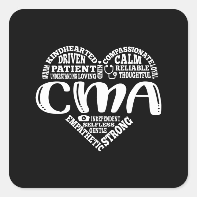 Certified Medical Assistant, CMA Square Sticker (Front)