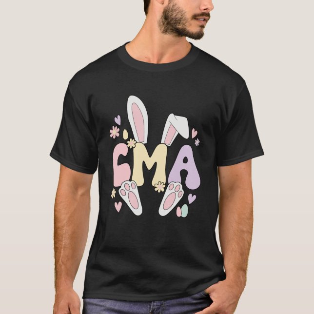 Certified Medical Assistant Easter Bunny CMA Easte T-Shirt (Front)