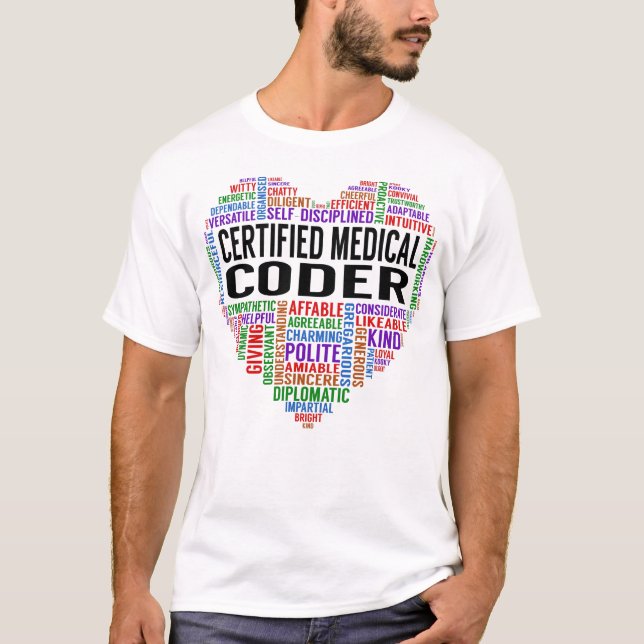 Certified Medical Coder Heart T-Shirt (Front)