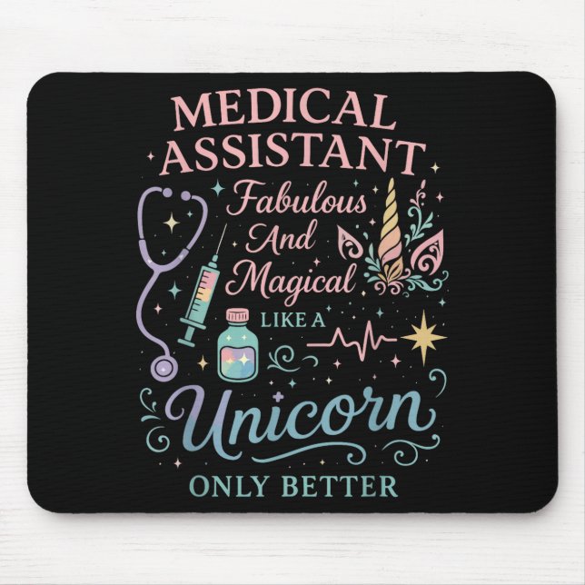 Certified Medical Istant Unicorn Cma Medical Istan Mouse Pad (Front)
