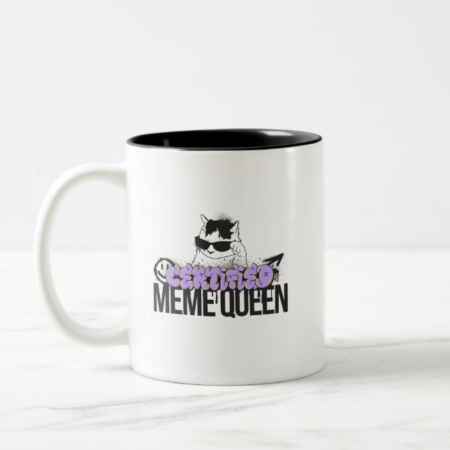 Certified Meme Queen Mug – Funny Graphic Cup (Left)