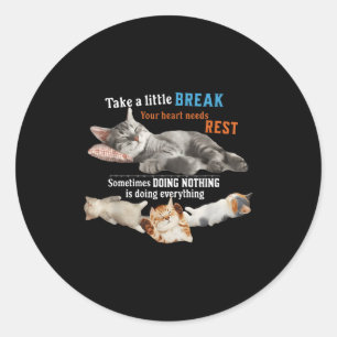 Certified Nap Expert Funny Lazy Cat Meme Cat Moms  Classic Round Sticker