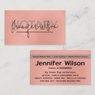 Certified Notary & Loan Signing Services Business Card