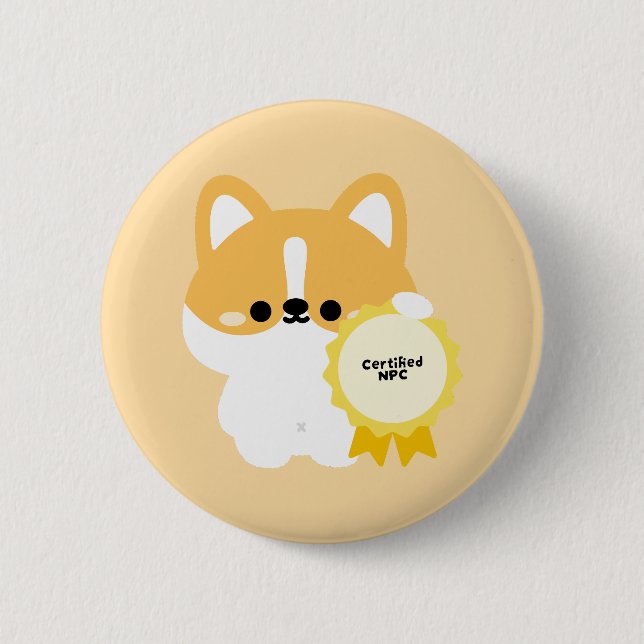 Certified NPC Corgi 6 Cm Round Badge (Front)