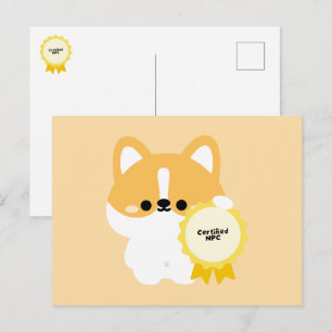 Certified NPC Corgi Holiday Postcard