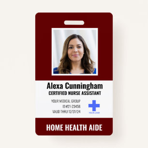 Certified Nurse Aide Photo ID Badge