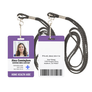 Certified Nurse Aide Photo ID Badge
