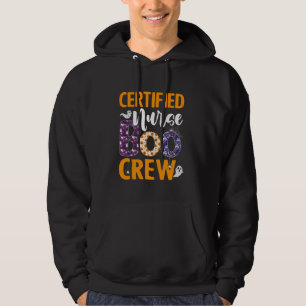 Certified Nurse Boo Crew Scary Nurse Halloween Gho Hoodie