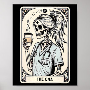 Certified Nurse Istant Tarot Card Skeleton Cna Hal Poster