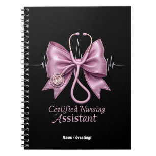 Certified Nursing Assistant CNA Coquette Bow  Notebook