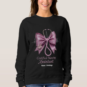 Certified Nursing Assistant CNA Coquette Bow Sweatshirt