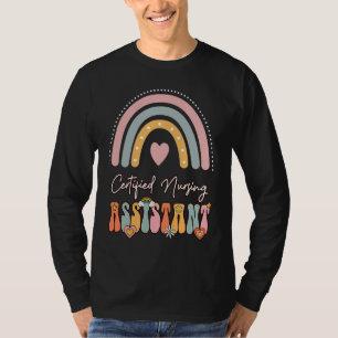 Certified Nursing Assistant CNA Groovy Retro Rainb T-Shirt