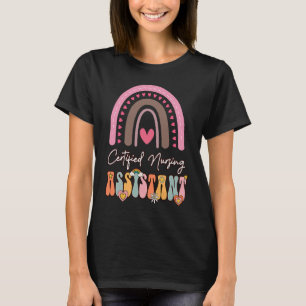 Certified Nursing Assistant CNA Groovy Retro Rainb T-Shirt