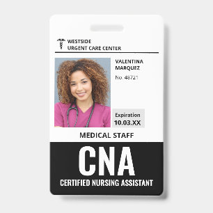 Certified Nursing Assistant CNA ID Photo Badge