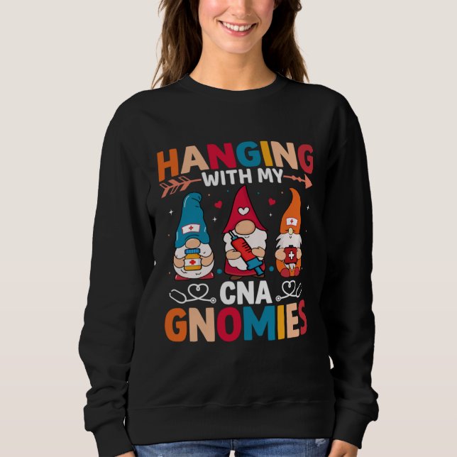 Certified Nursing Assistant Hanging With My CNA Gn Sweatshirt (Front)