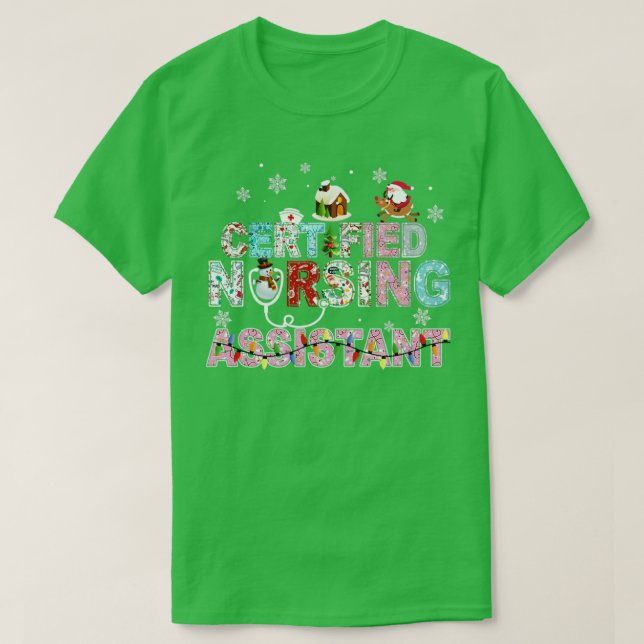 Certified Nursing Assistant Nurse Stethoscope Chri T-Shirt (Design Front)