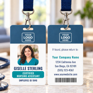 Certified Nursing Assistant Photo Bar Code Badge ID Badge