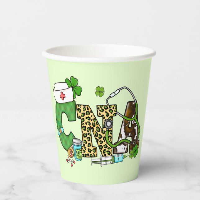 Certified Nursing Assistant St. Patrick's Paper Cups (Front)