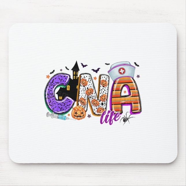 Certified Nursing Istant Cna Nurse Life Halloween  Mouse Pad (Front)