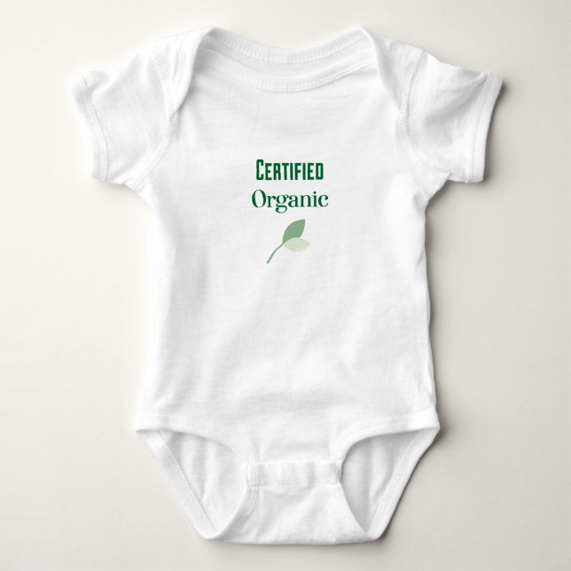 Certified Organic with Leaf Baby Bodysuit (Front)