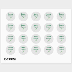 Certified Organic with Leaf Symbol Classic Round Sticker
