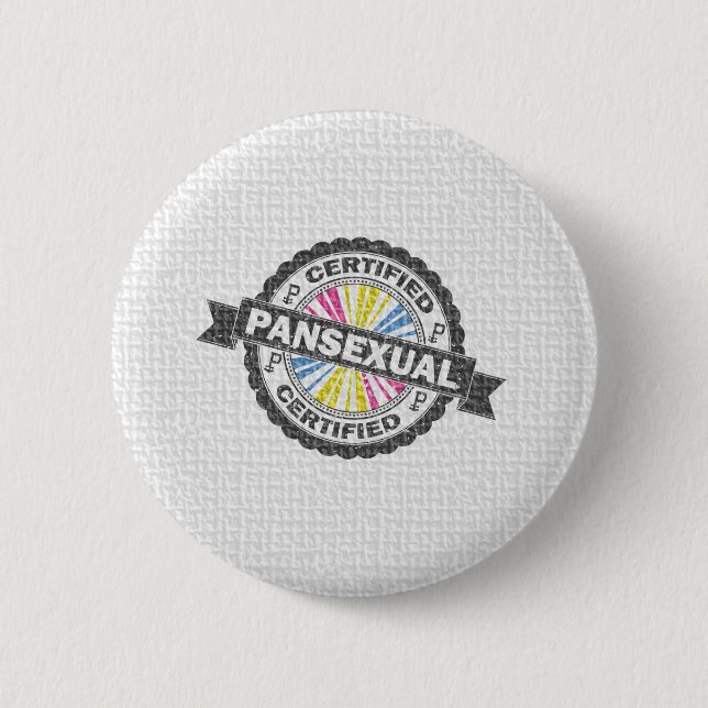Certified Pansexual Pride Seal of Approval  6 Cm Round Badge (Front)
