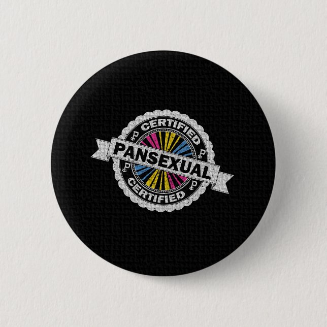 Certified Pansexual Pride Seal of Approval  6 Cm Round Badge (Front)