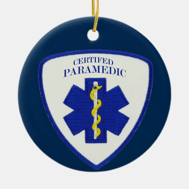 Certified Paramedic Custom Ceramic Tree Decoration (Front)