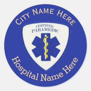 Certified Paramedic Shield Custom Round Sticker