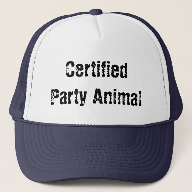 certified party animal trucker hat (Front)