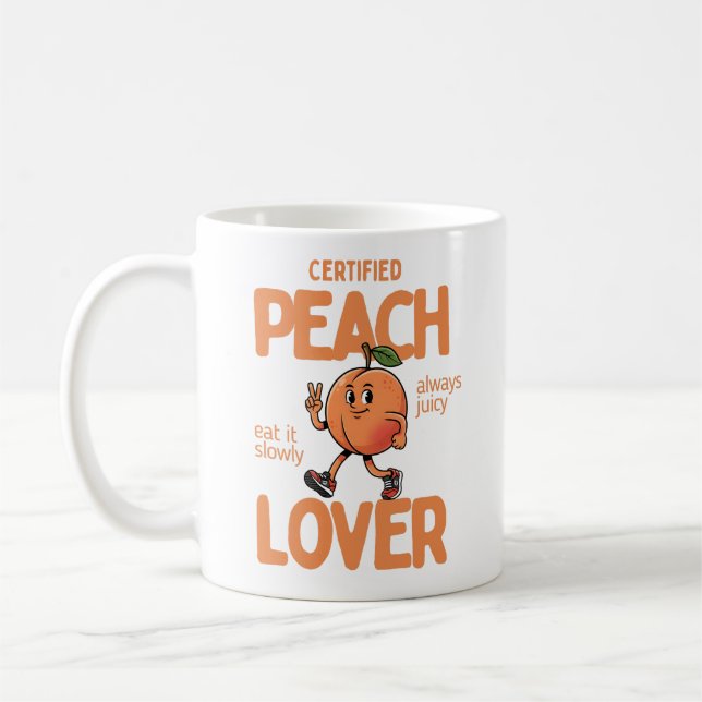 Certified Peach Lover Funny Fruit Mug Gift (Left)