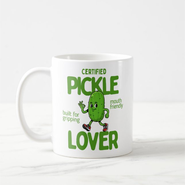 Certified Pickle Lover Funny Foodie Coffee  Coffee Mug (Left)