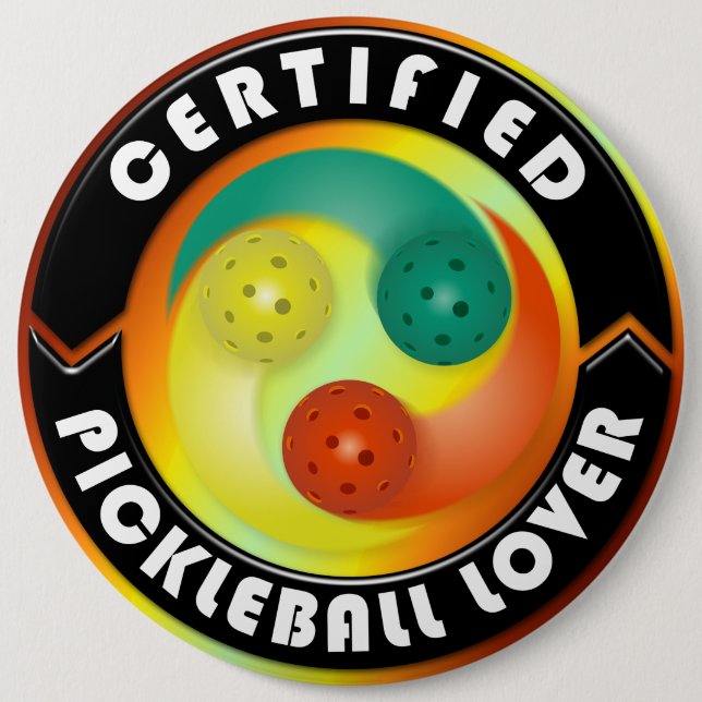 Certified Pickleball Lover 1 6 Cm Round Badge (Front)