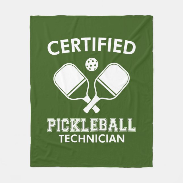 Certified Pickleball Technician Fleece Blanket (Front)