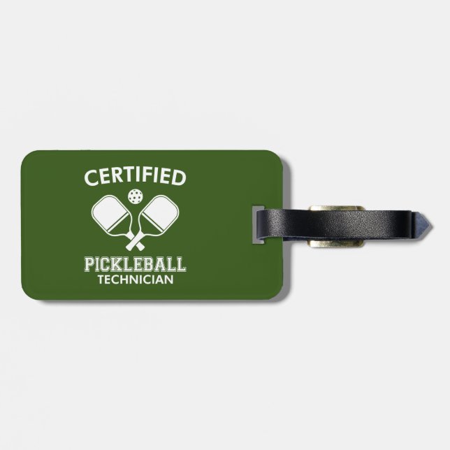 Certified Pickleball Technician Luggage Tag (Back Horizontal)