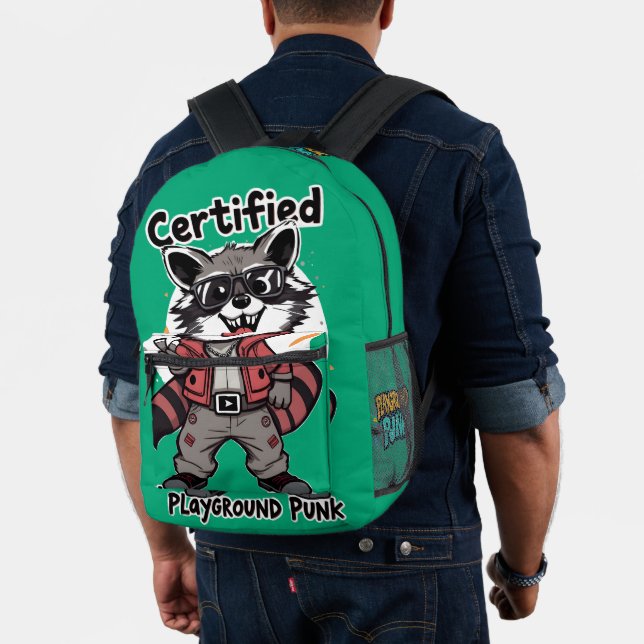 Certified Playground Punk Cool Racoon Sunglasses  Printed Backpack (Insitu (Model))