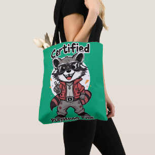 Certified Playground Punk Cool Racoon Sunglasses Tote Bag