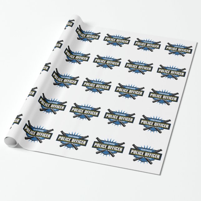 Certified Police Officer Wrapping Paper (Unrolled)