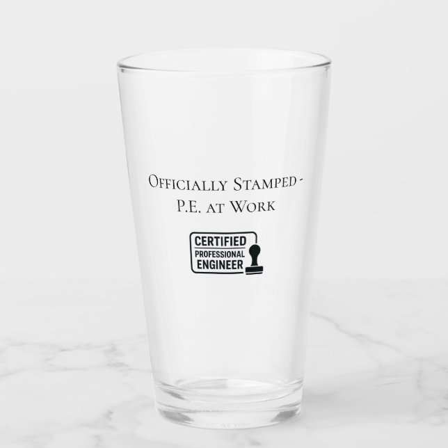 Certified Professional Engineer Congratulatory Glass (Front)