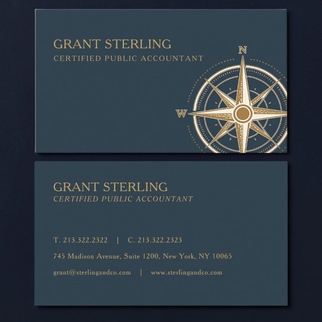 Certified Public Accountant Nautical Compass  Business Card (Creator Uploaded)