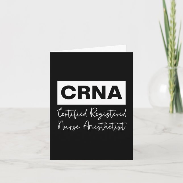Certified Registered Nurse Anaesthetist CRNA Card (Front)