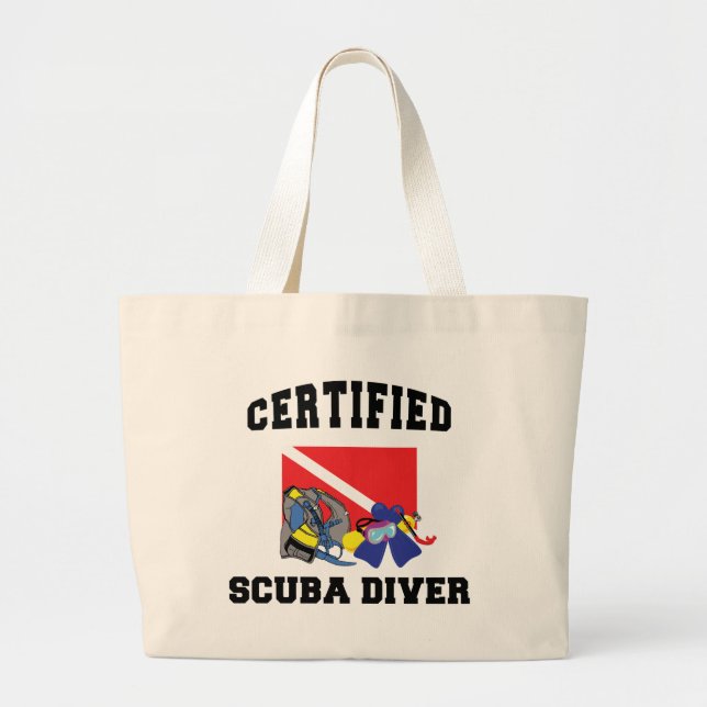 Certified SCUBA Diver Large Tote Bag (Front)
