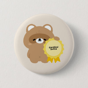 Certified Softie Beaver 6 Cm Round Badge