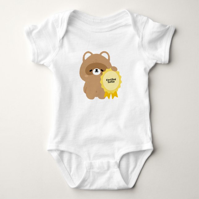 Certified Softie Beaver Baby Bodysuit (Front)