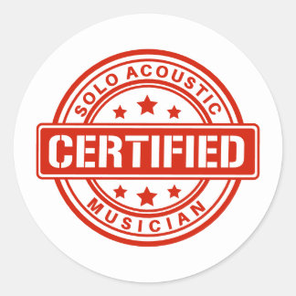 Certified Solo Acoustic Musician Emblem Sticker