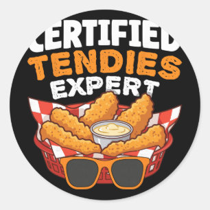 Certified Tendies Expert Funny Chicken Tenders Classic Round Sticker