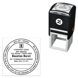 Certified true copy notary public law round black self-inking stamp