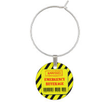 Certified Virus Free Zombie Wine Charm