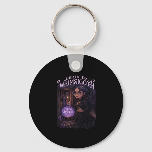 Certified Whimsigoth Witch Broom Closet Classic Key Ring (Front)