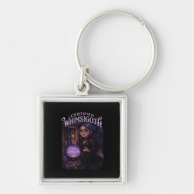 Certified Whimsigoth Witch Broom Closet Classic Key Ring (Front)
